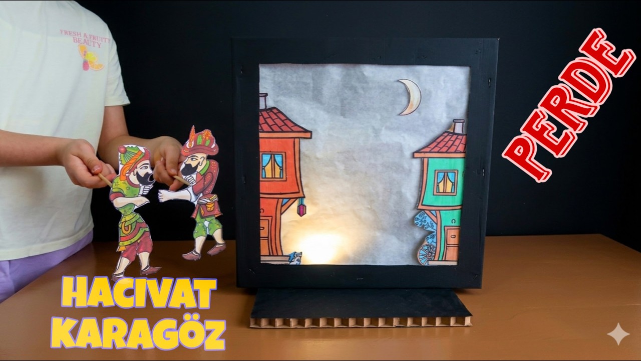 Basit Malzemelerle Hacivat ve Karagöz Perdesi-Sahnesi Nasıl Yapılır #karagöz #hacivat #gölgeoyunu