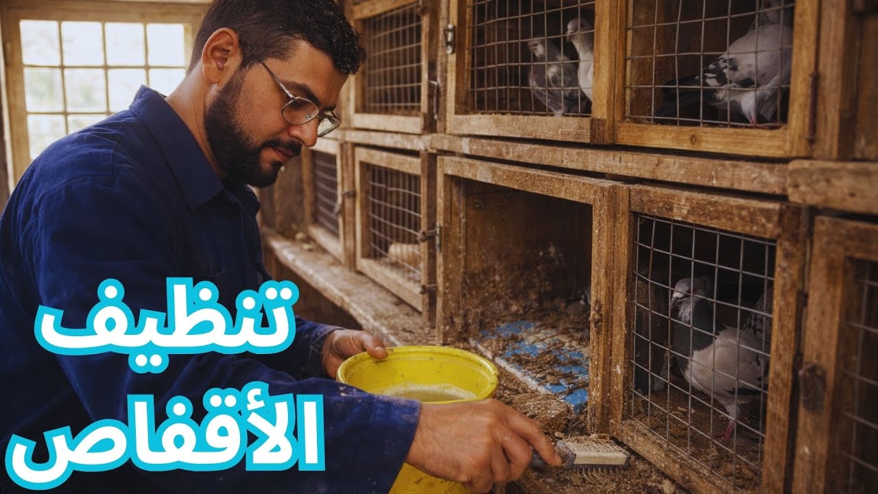 نظافة الأقفاص لصحة الحمام و الطيور