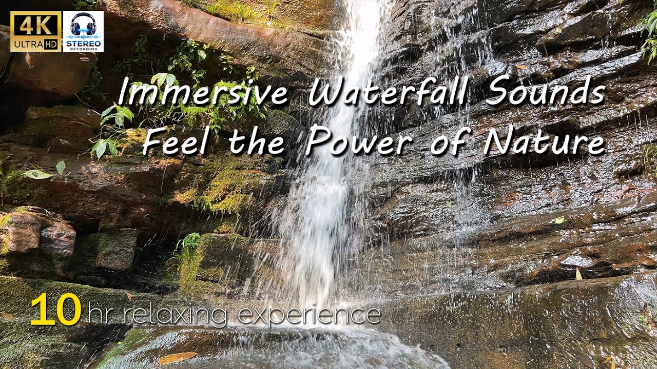 Waterfall Sounds 10 Hours | 4K Ultra HD White Noise for Deep Sleep & Relaxation#पानी_की_आवाज़