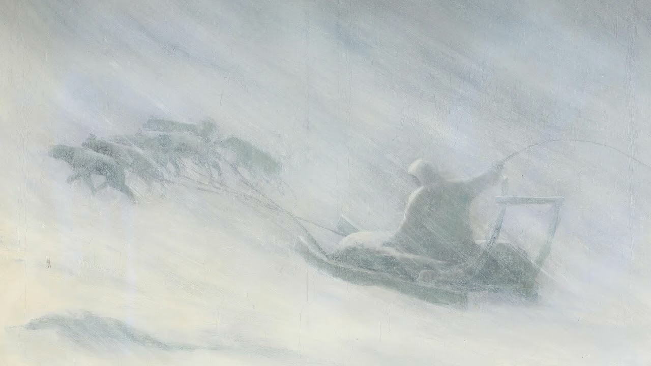 Dog Sled in a Snowstorm | Greenland Blizzard and Arctic Travel | 2 Hours Arctic Art (4K)