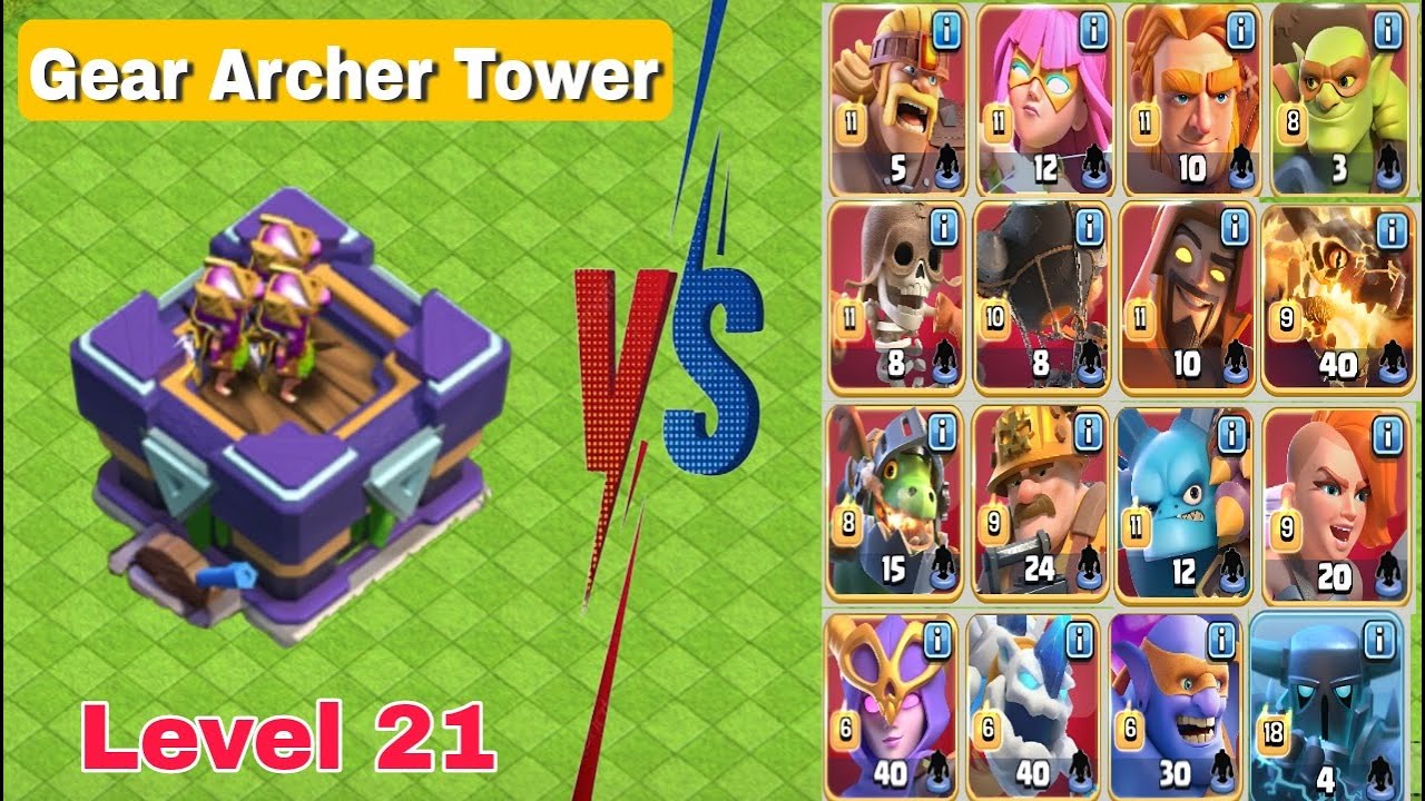 Gear Up Archer Tower Vs All Max Super Troops | Clash of clans.