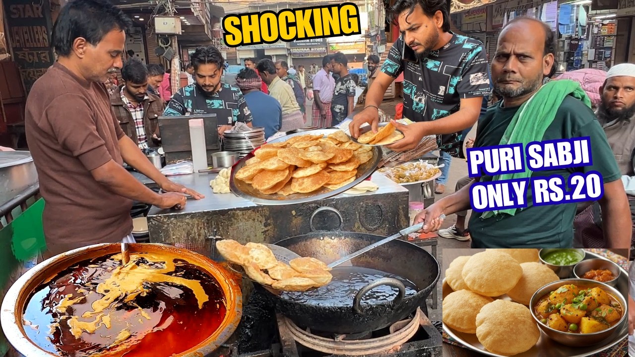 Public Shocked! 😱 Kolkata’s Famous Puri Sabji Only ₹20 🤯 | Cheapest Street Breakfast in India 🇮🇳