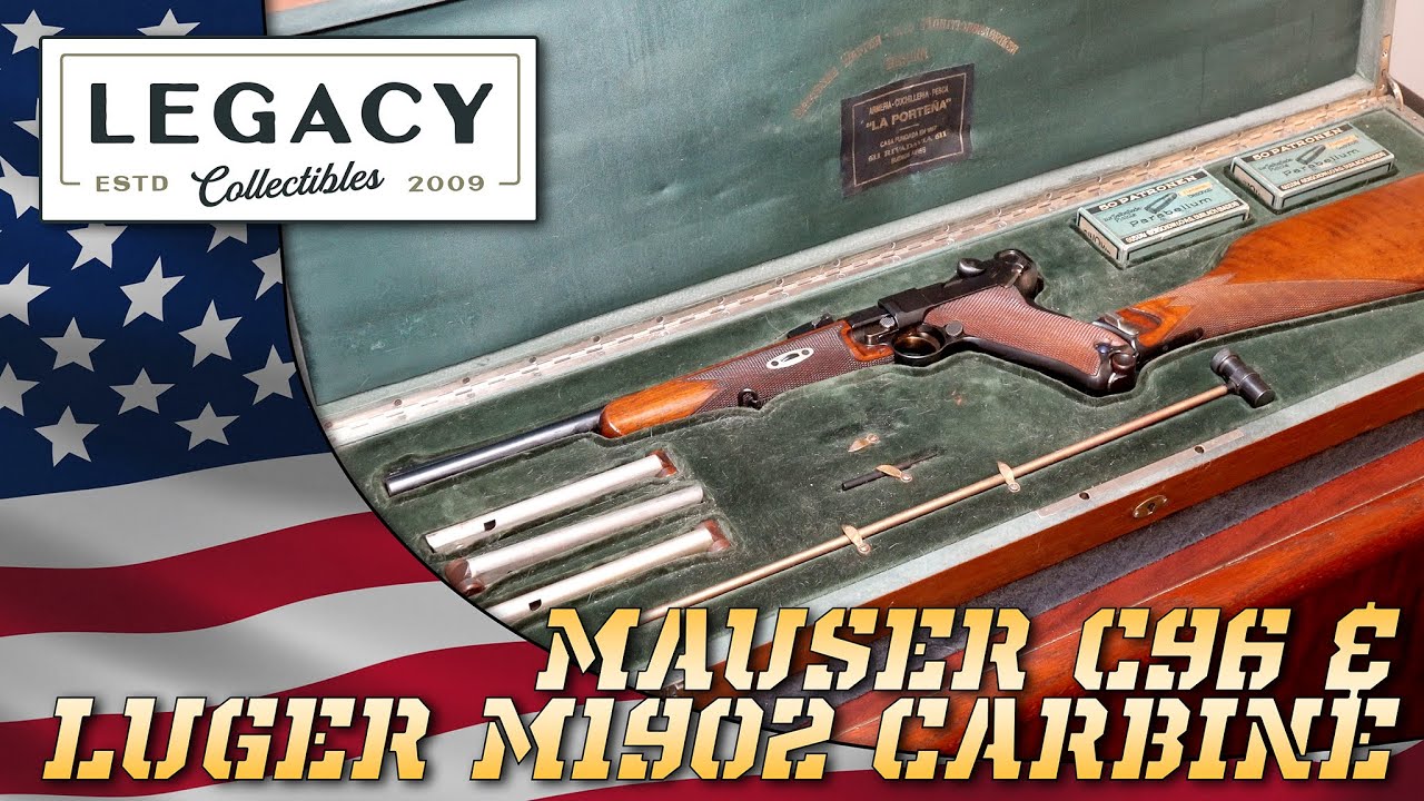 Two Gorgeous Cased Pistol Sets: Mauser C96 & Luger M1902 Carbine