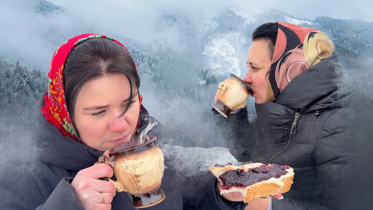 Зимняя Жизнь В Деревне ❄️ Две Молодые Женщины Готовят В Карпатах