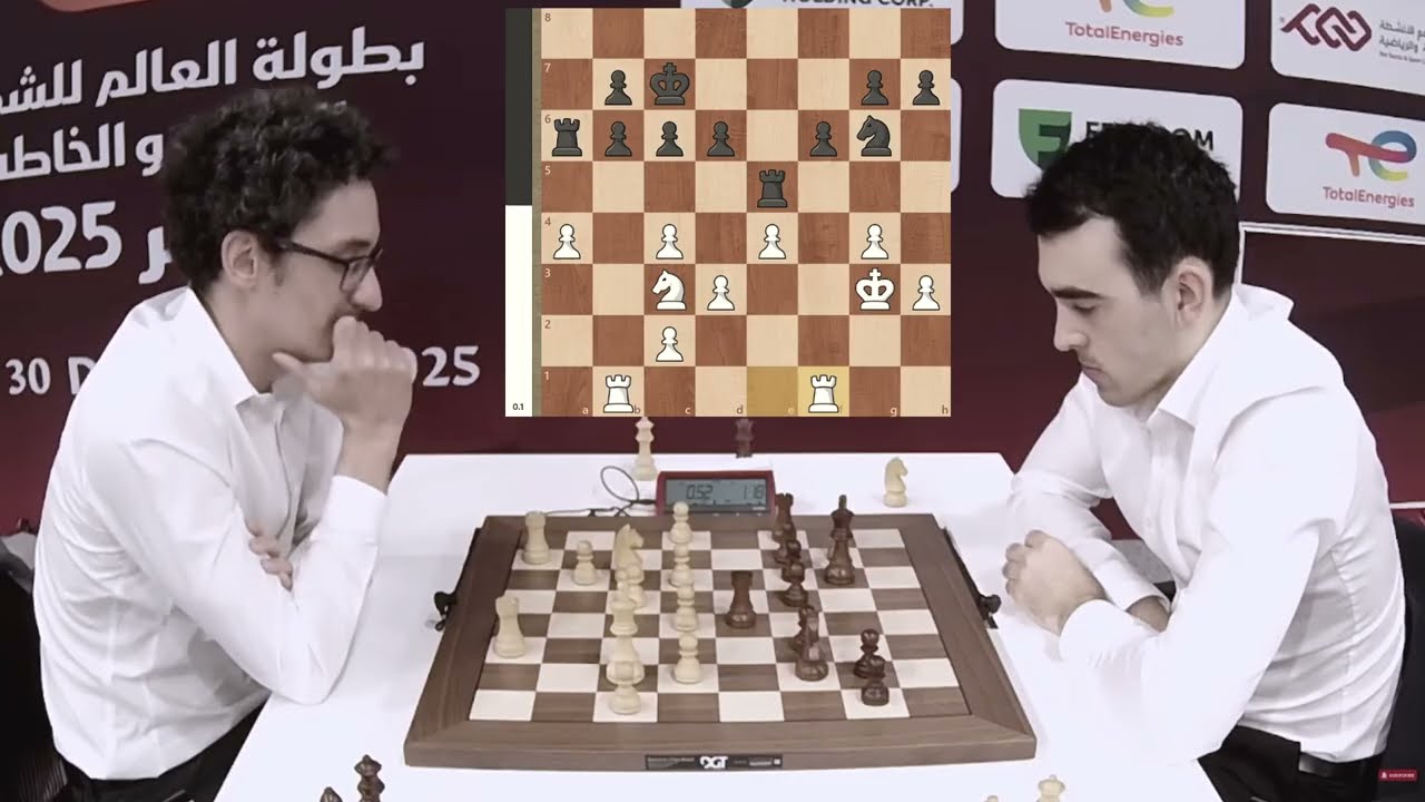 Fabiano Caruana vs. Haik Martirosyan / FIDE World Blitz Championship 2025 / Round 18 Berlin Defense