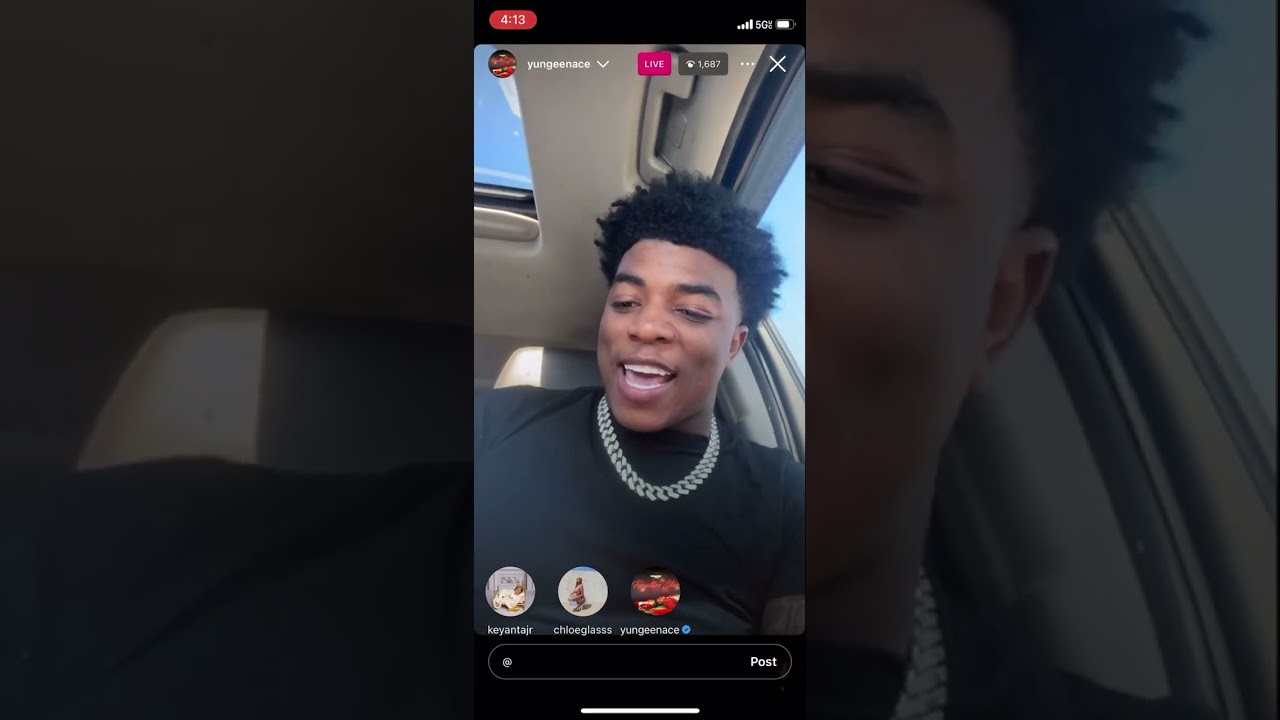 Yungeen Ace On Instgram Live Playing NEW UNRELEASED Music 🔥