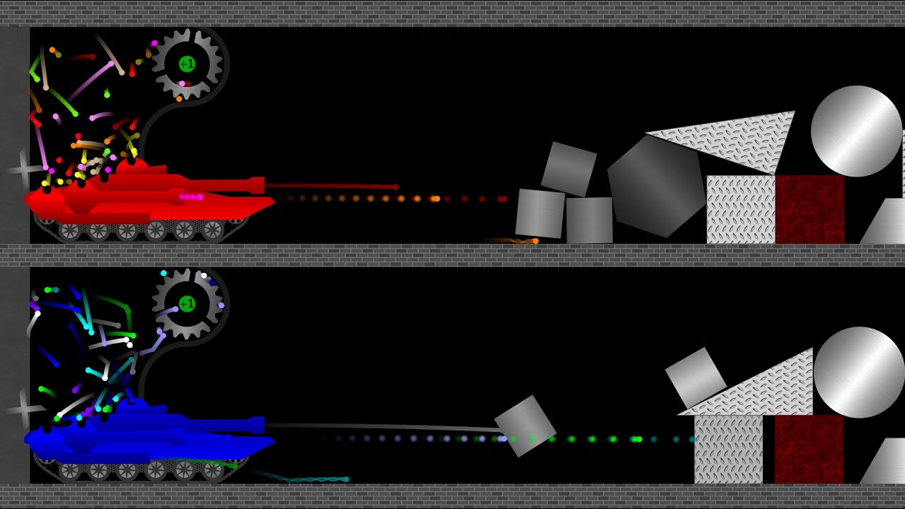 The Tank Battle 2 - Team Battle - Marble Race in Algodoo