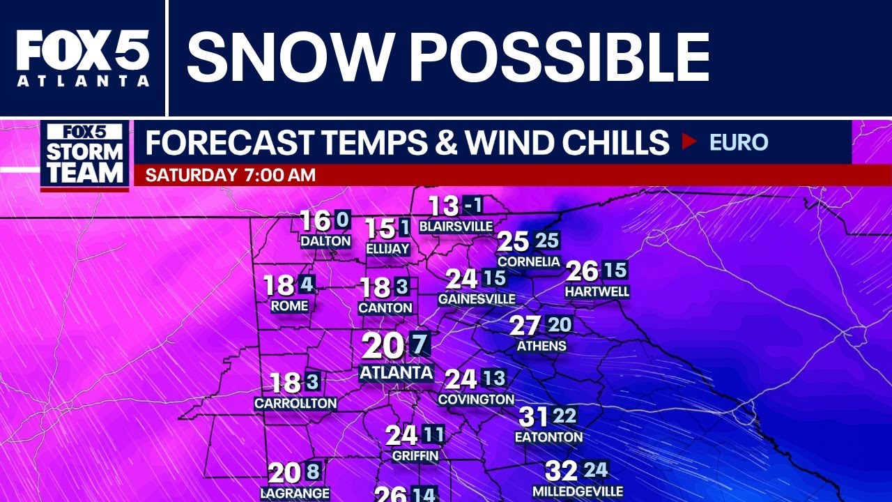 Snow possible in Atlanta, deep freeze