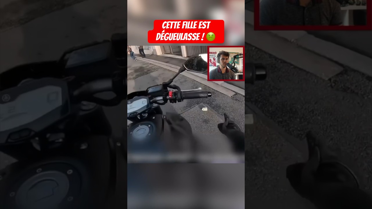 Cette fille est d&eacute;guelasse ! #moto #react #danger #motovlog #motovlogger #poubelle #dechets
