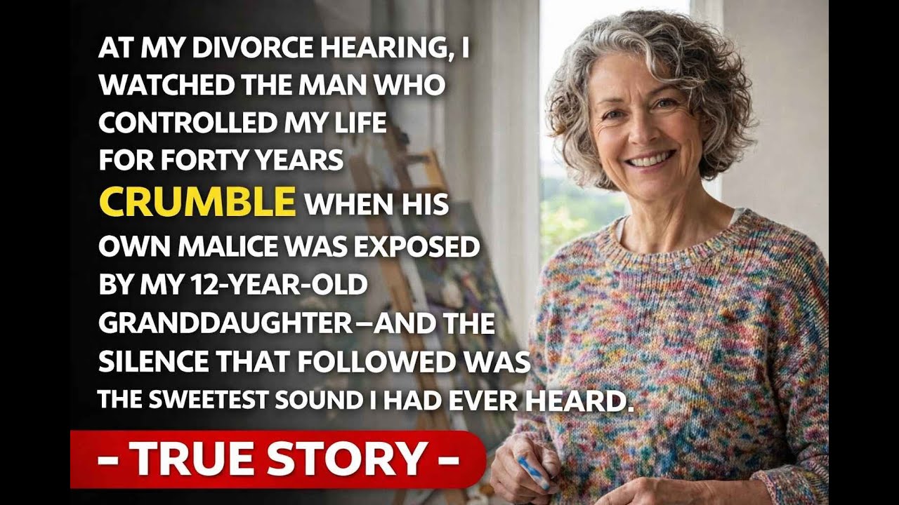 At my divorce hearing, my 12-year-old granddaughter played a recording — The entire courtroom went..