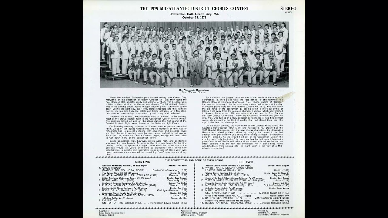 Being With You - Golden Chordsmen @ The 1979 M-AD Chorus Contest