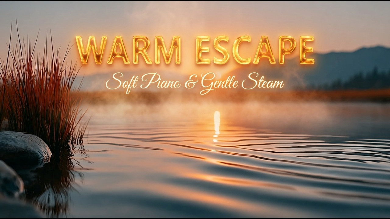Warm Sunset Hot Spring & Soft Felt Piano: 2 Hours of Peaceful Ambient Music for Stress Relief