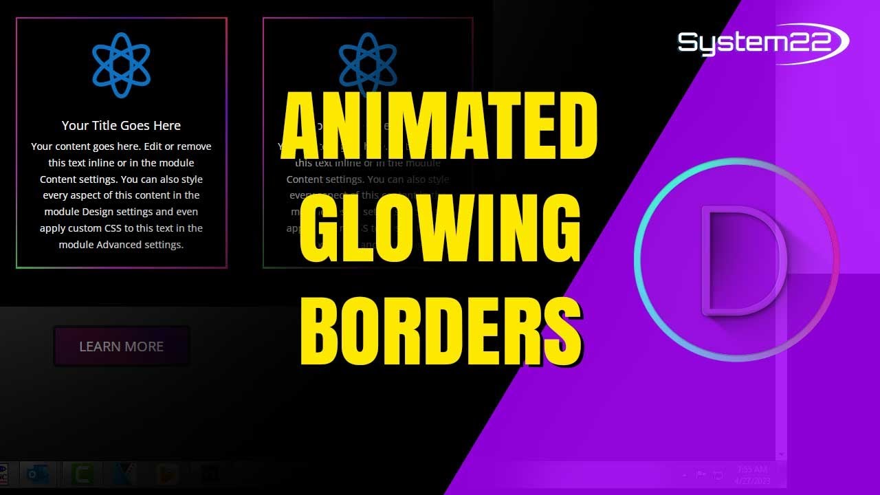 Divi Theme Add Animated Glowing Borders To Any Module