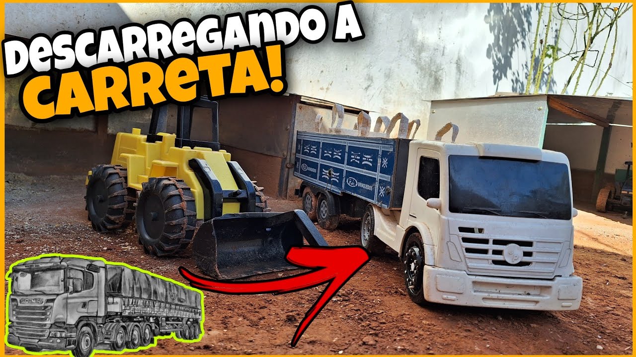 DESCARREGANDO A CARRETA DE FARELO DE SOJA E SUPLEMENTO MINERAL!!