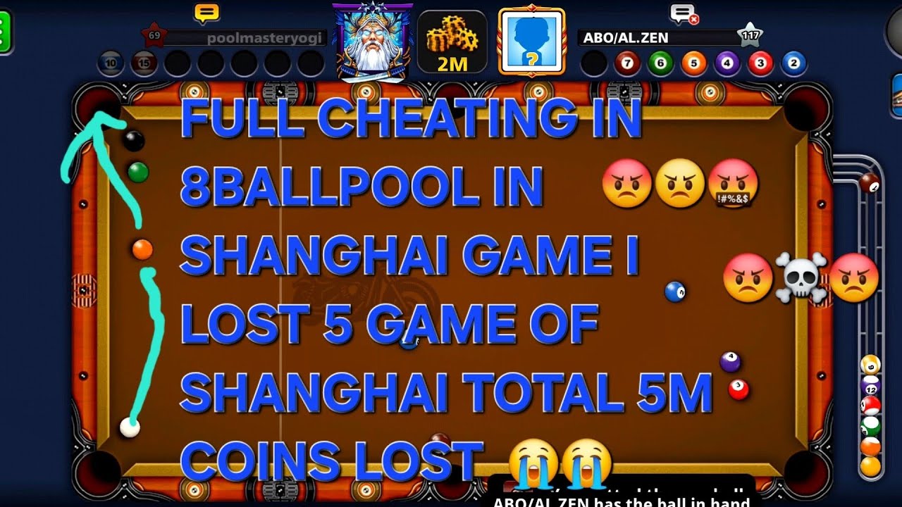 Cheating in 8ballpool fake player play with me in Shanghai game😡😡😡[#poolmasteryogi]
