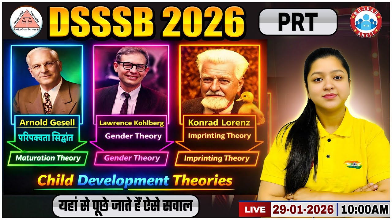 DSSSB PRT Teaching Methodology Classes | DSSSB PRT Child Development Theories By Kanika Mam