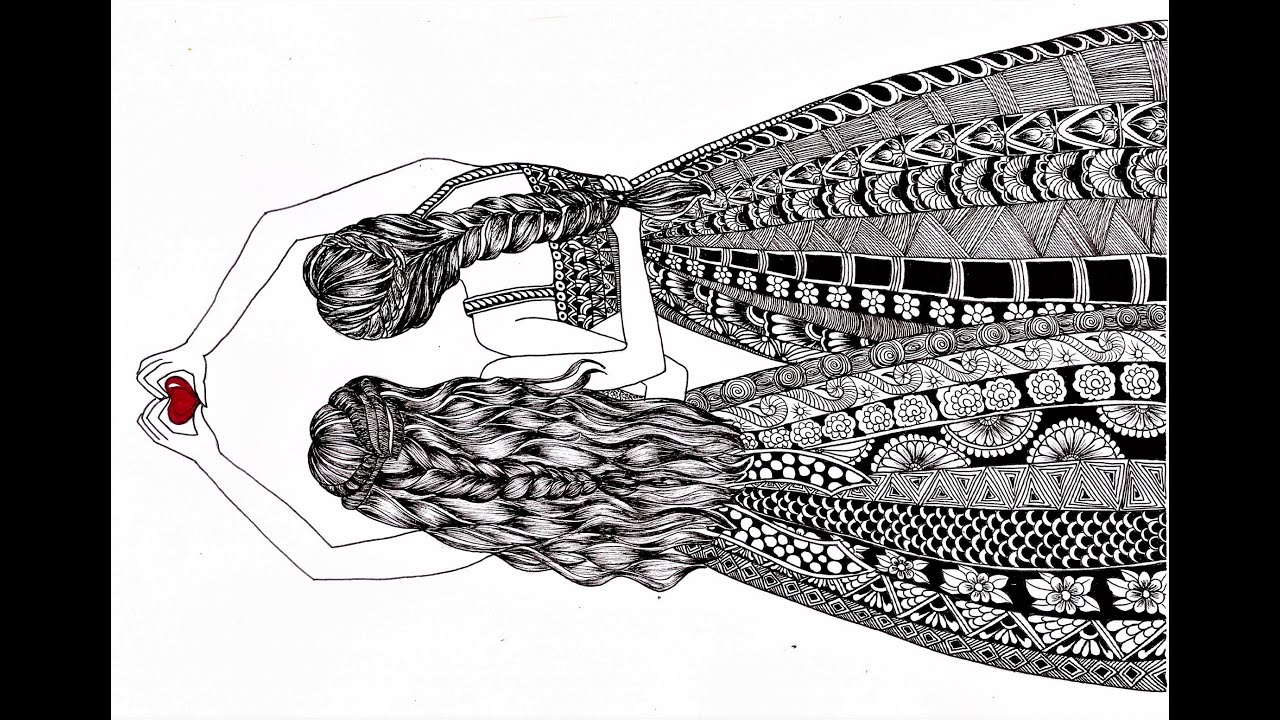 Friendship day drawing using Mandala art | Best friends drawing zentangle art | Doodle Pen art