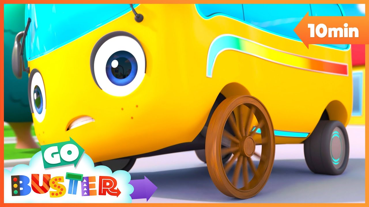The New Tyres 🛞 Time for an Upgrade! 🔧 | Go Buster | Moonbug Kids - Get Up And Go!
