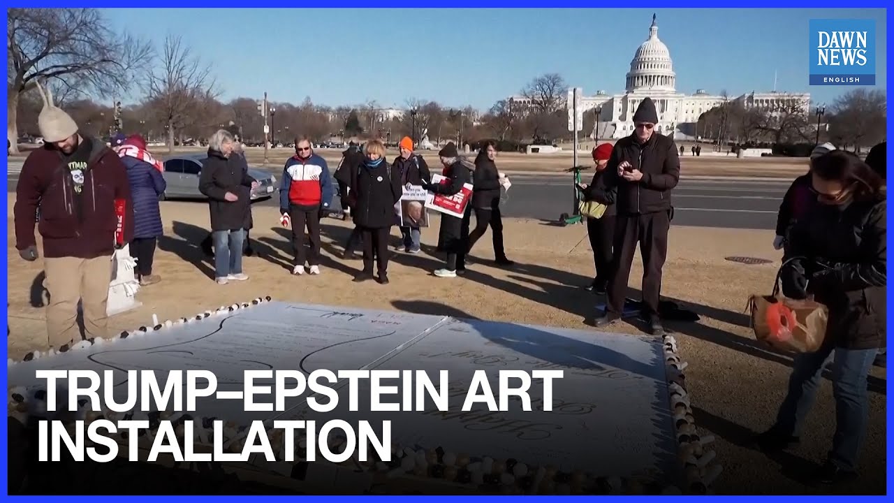 Trump Epstein Installation Appears on National Mall Amid First Year in Office