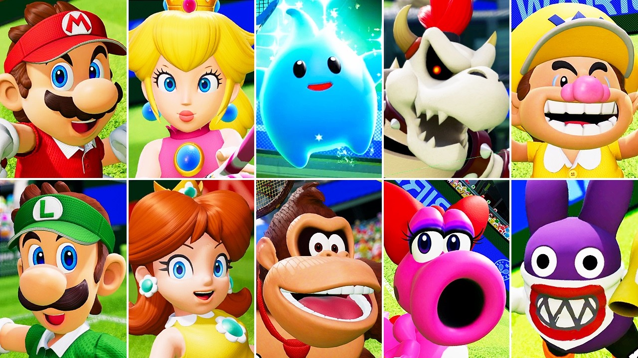 Mario Tennis Fever - All Character Entrance Animations