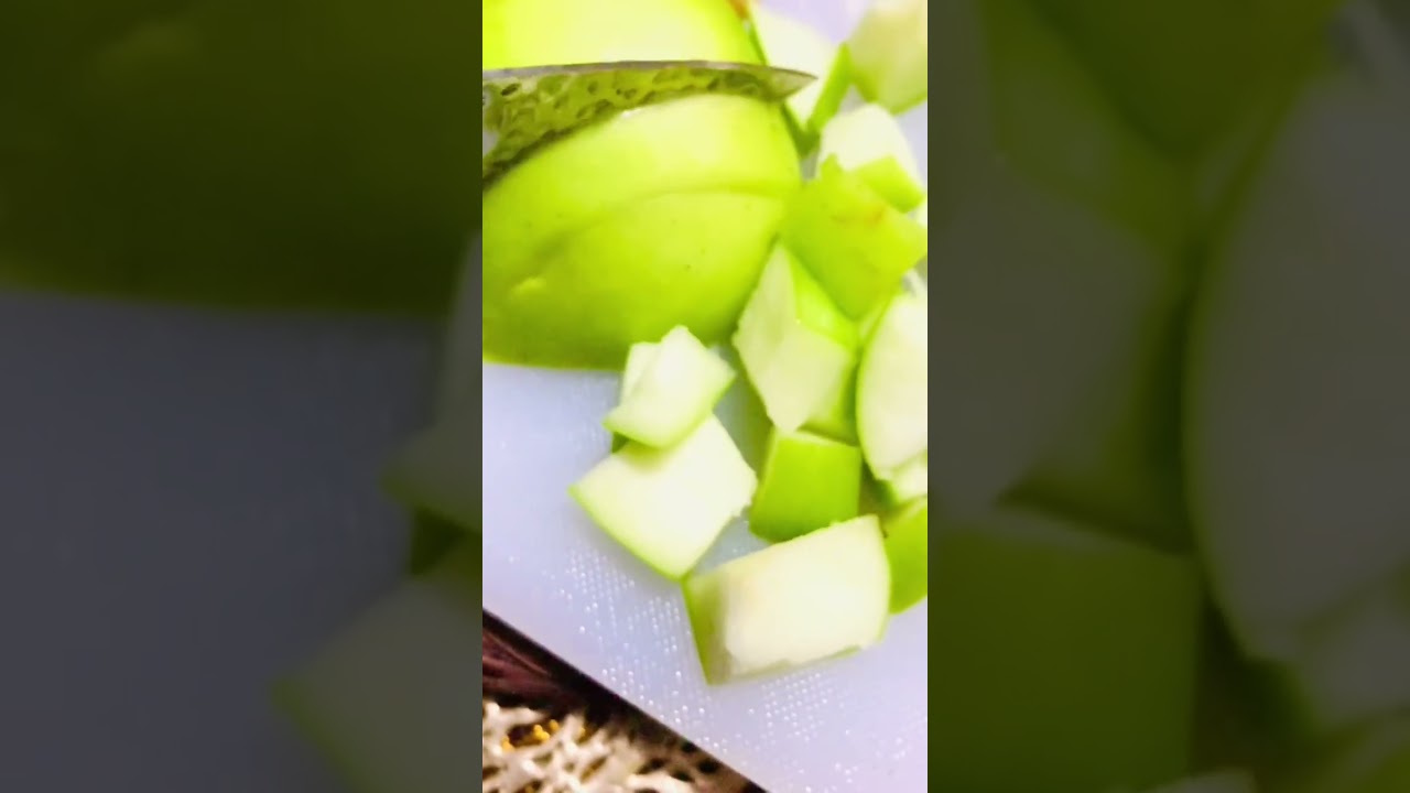Green Apples - with Pectin Good for Food Breakdown | #asmrsounds #asmrfruits #fruitcutting