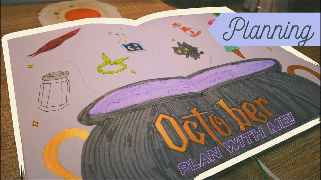 October 2021 | ✨ Whimsical Witch & Potions Themed 🔮| My First Bullet Journal | Plan with Me