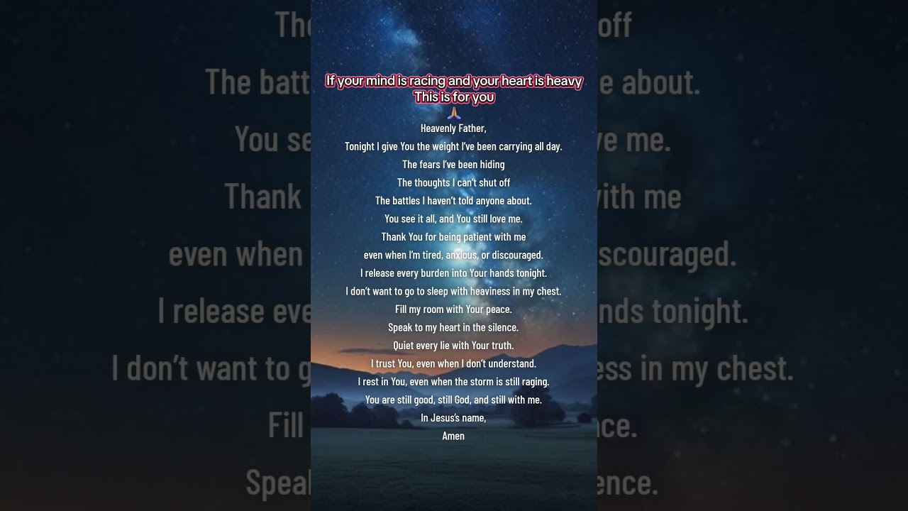 Heavy heart tonight? Pray this before bed and let God hold what&rsquo;s been holding you down #prayer