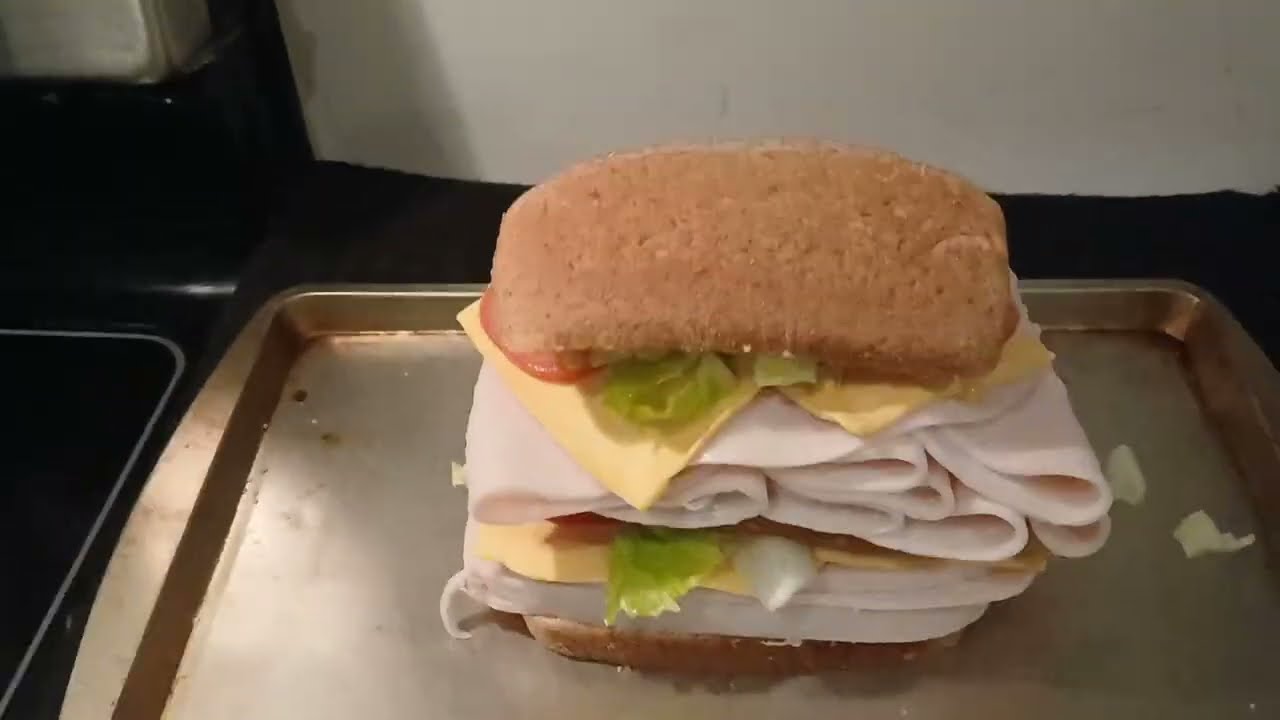 Leftovers Scrub TRIPLE Decker Turkey Sandwich 