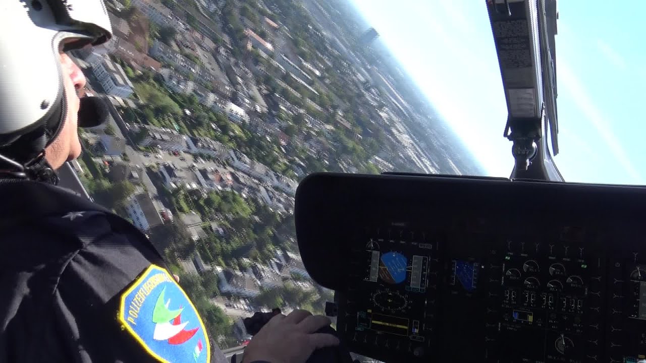 Innenaufnahme/Mitflug - Nagelneuer Polizeihubschrauber H 145 Polizei NRW + Übernahme Realeinsatz