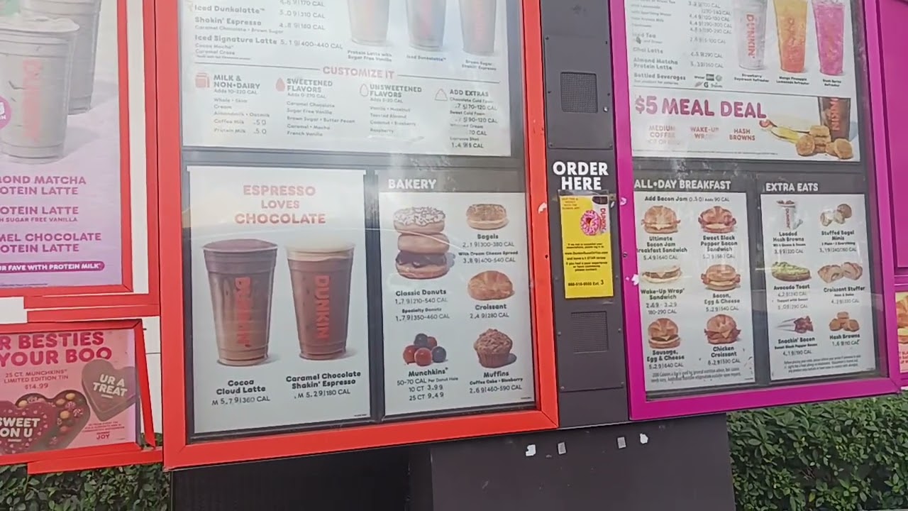 Leo ordering at dunkin donuts drive thru