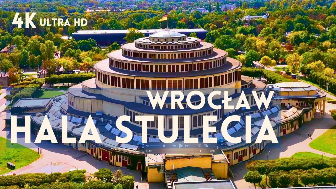 Hala Stulecia, Fontanna i Pergola Wrocław - Niezwykłe ujęcia z drona w jakości 4K | Drone view