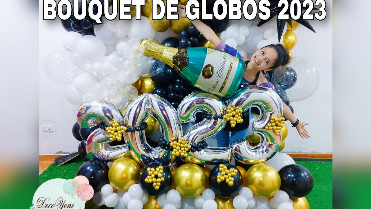 BOUQUET DE GLOBOS DE AÑO NUEVO🥳Super fácil de hacer - Decoración con globos