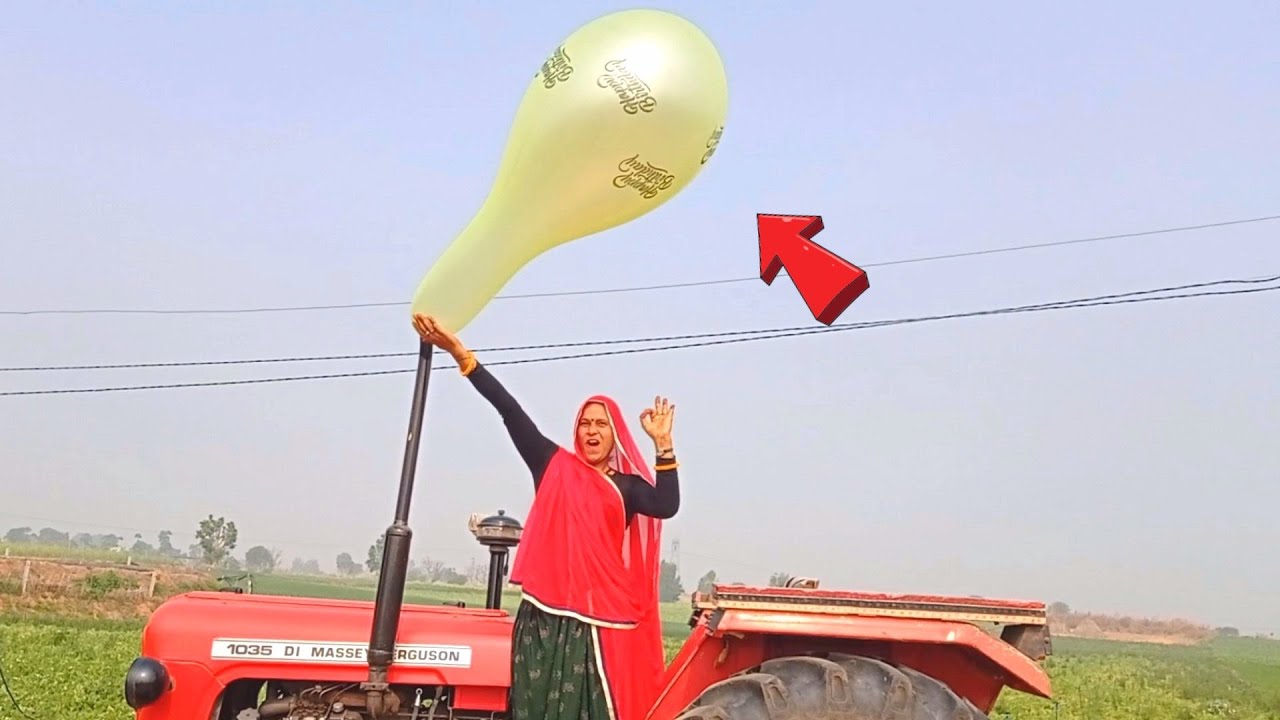 Monster Balloon Vs tractor Silencer - Super Big Size Balloon Create - lady tractor driver