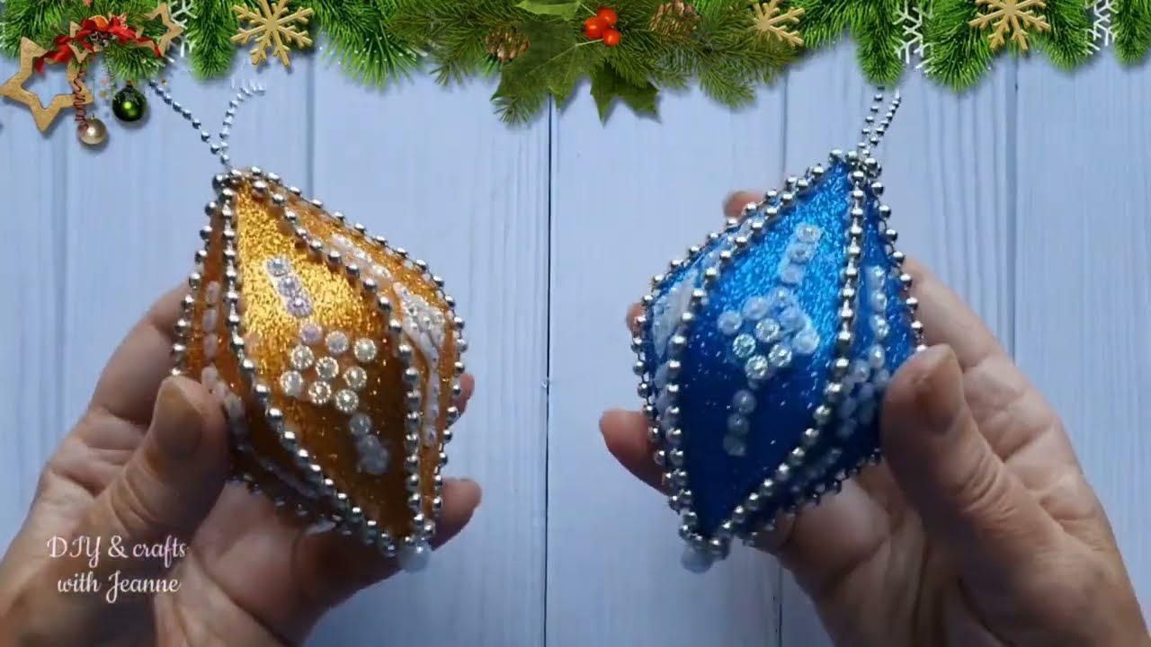 Новогодняя игрушка из глиттерного фоамирана своими руками/ Glitter Christmas Tree Decoration