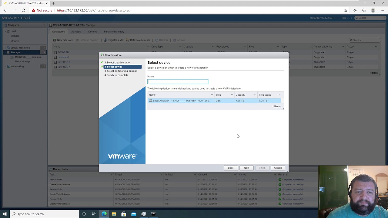 How To Create Local Datastores in VMware ESXi 7.0