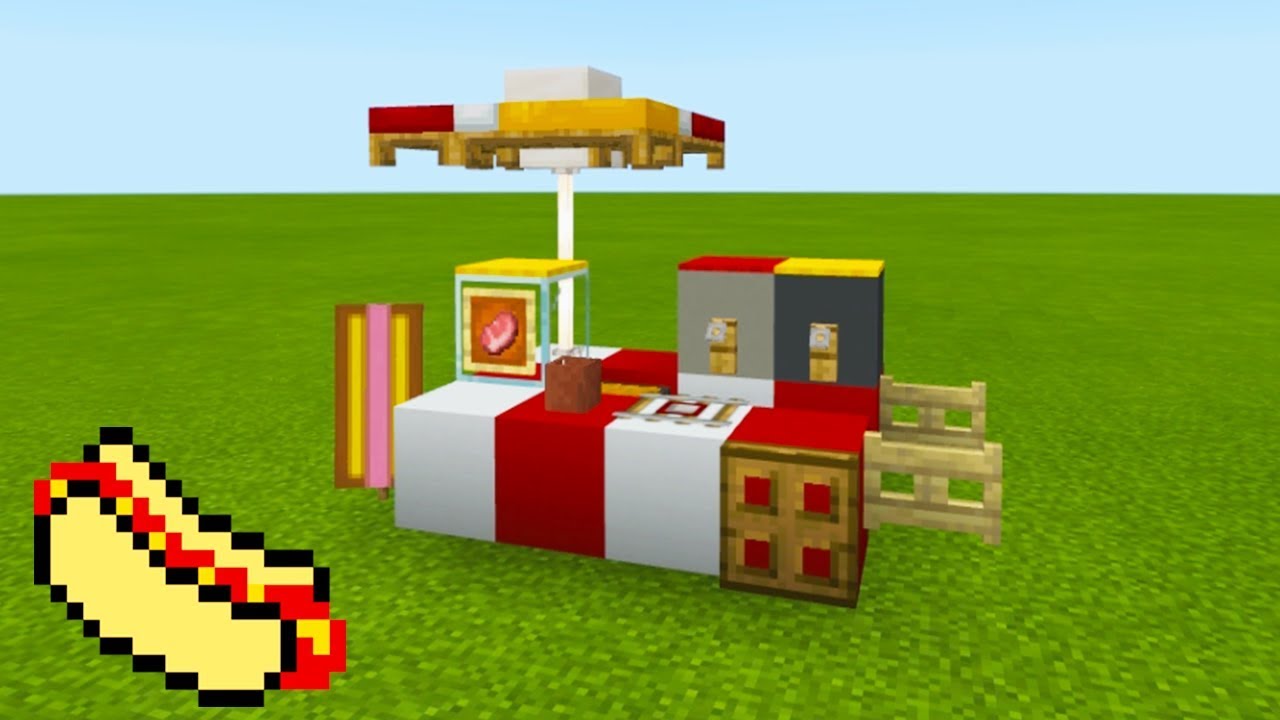 Minecraft Tutorial: How To Make A Hot Dog Stand 