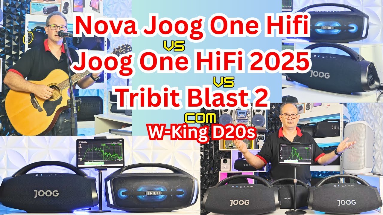 Nova Joog One HiFi 2026 atualizada vs antiga (2025) + duelo com Tribit Blast 2 e demo da W-King D20s