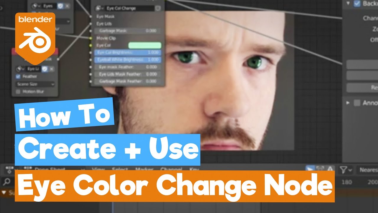 Blender VFX Tutorial : How to use and Create the Eye Color Change Node [VFX]