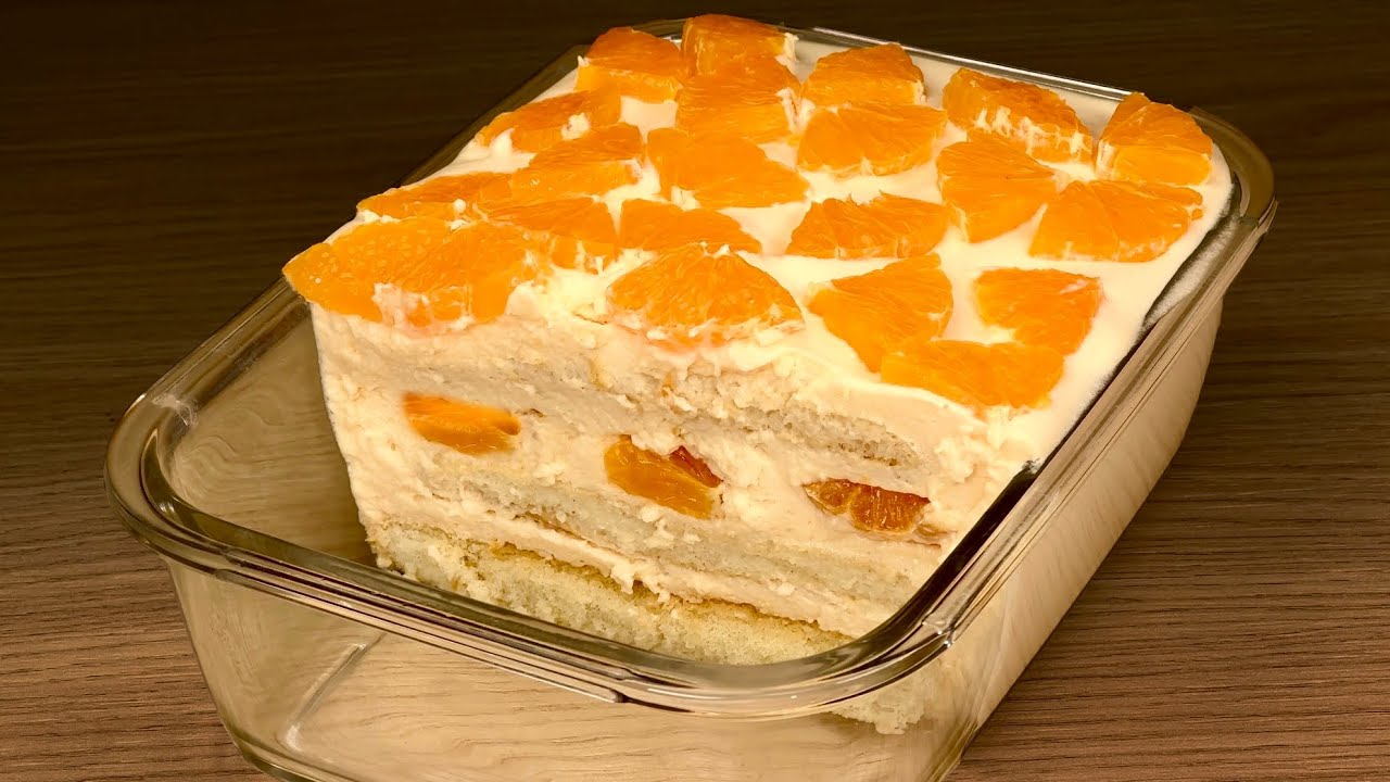 🍊 Ein erfrischendes, fruchtiges Dessert ohne Backen! Schnell und günstig! Verschwindet in 5 Minuten!