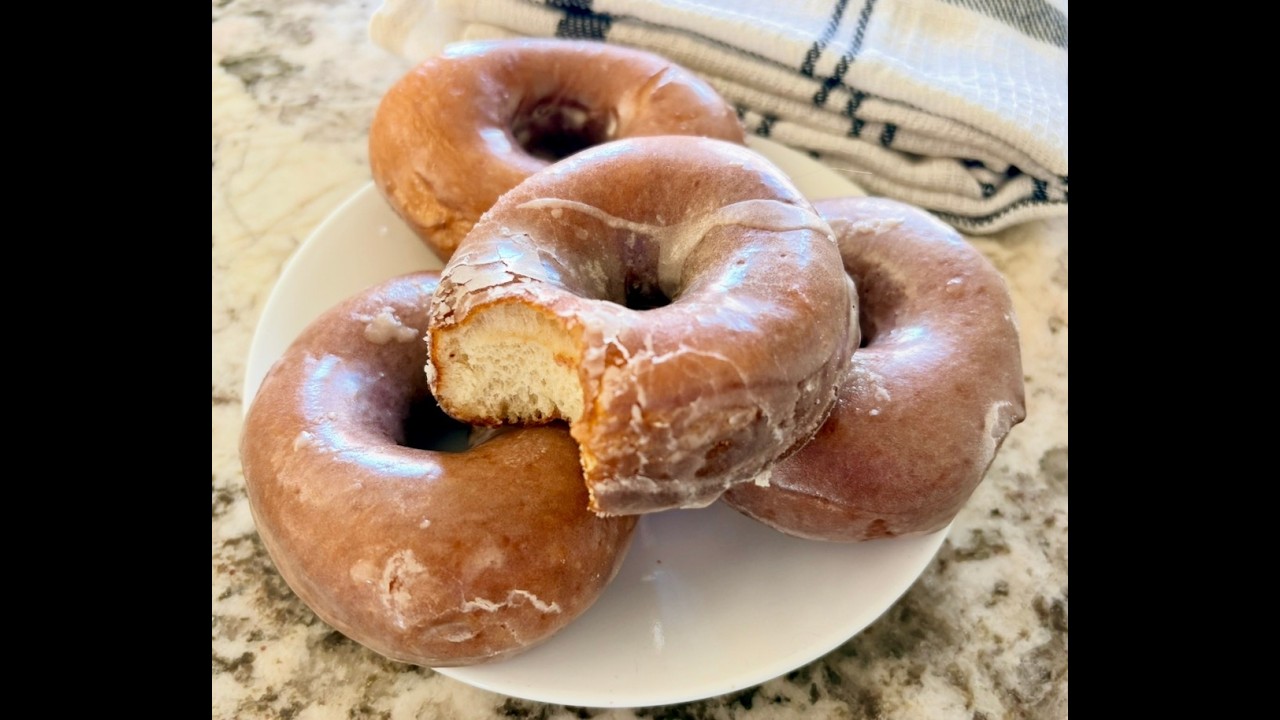 Delicious Glazed Donuts #donutsrecipe #sweettreatsforkids #kidapproved #brookesharvestkitchen