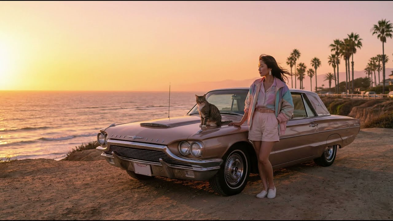 West Coast Sunset Drive in a Ford Thunderbird |サンダーバードと走る西海岸サンセット