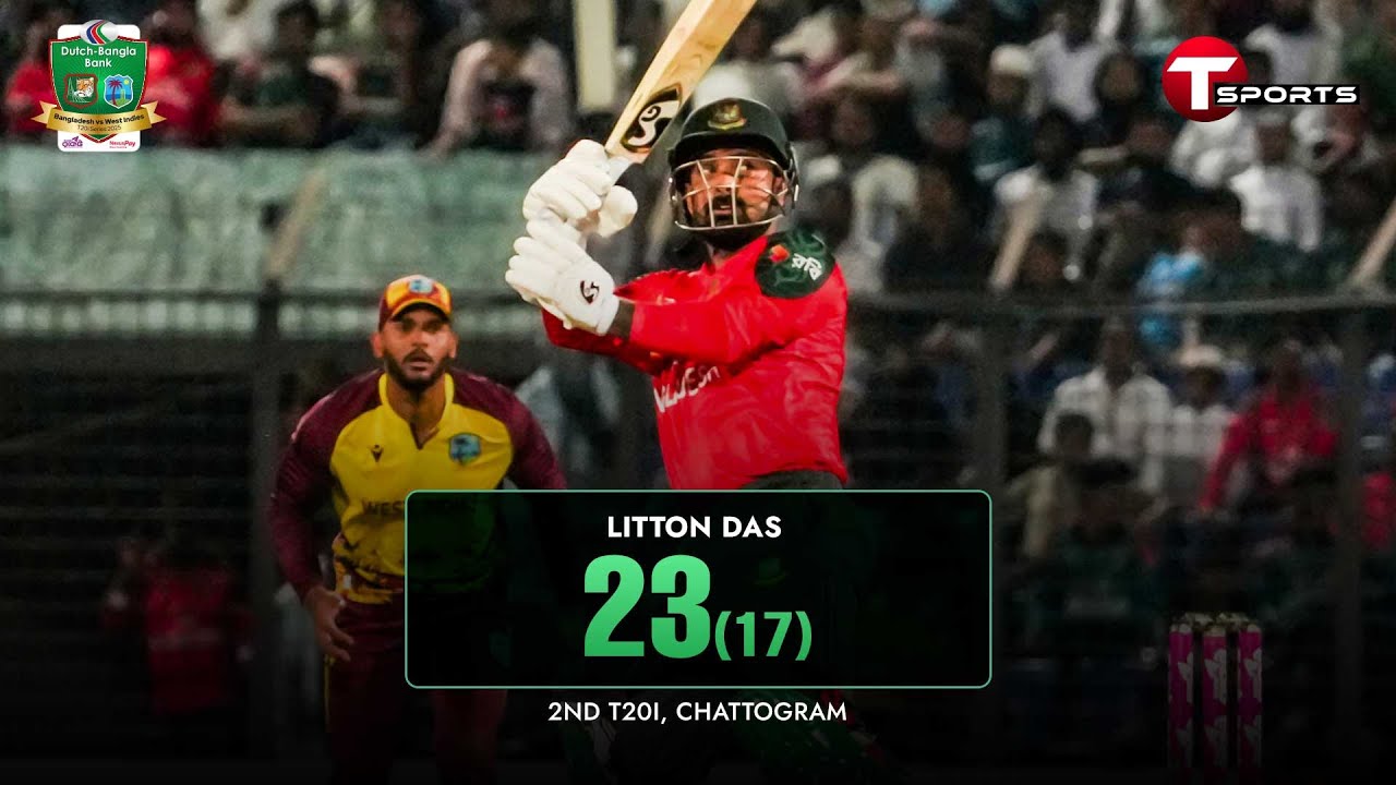 Litton Das batting innings against West Indies | Bangladesh vs West Indies, 2nd T20I | T Sports