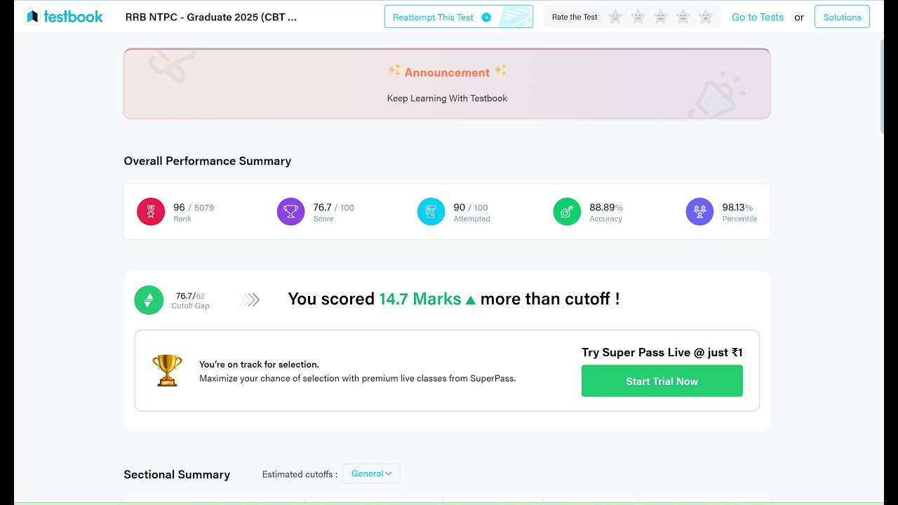 RRB NTPC - Graduate 2025 (CBT 1) Mid-Range Full Test 1 || #rrbntpc  #ntpcmaths #ntpcexamdate #ntpc