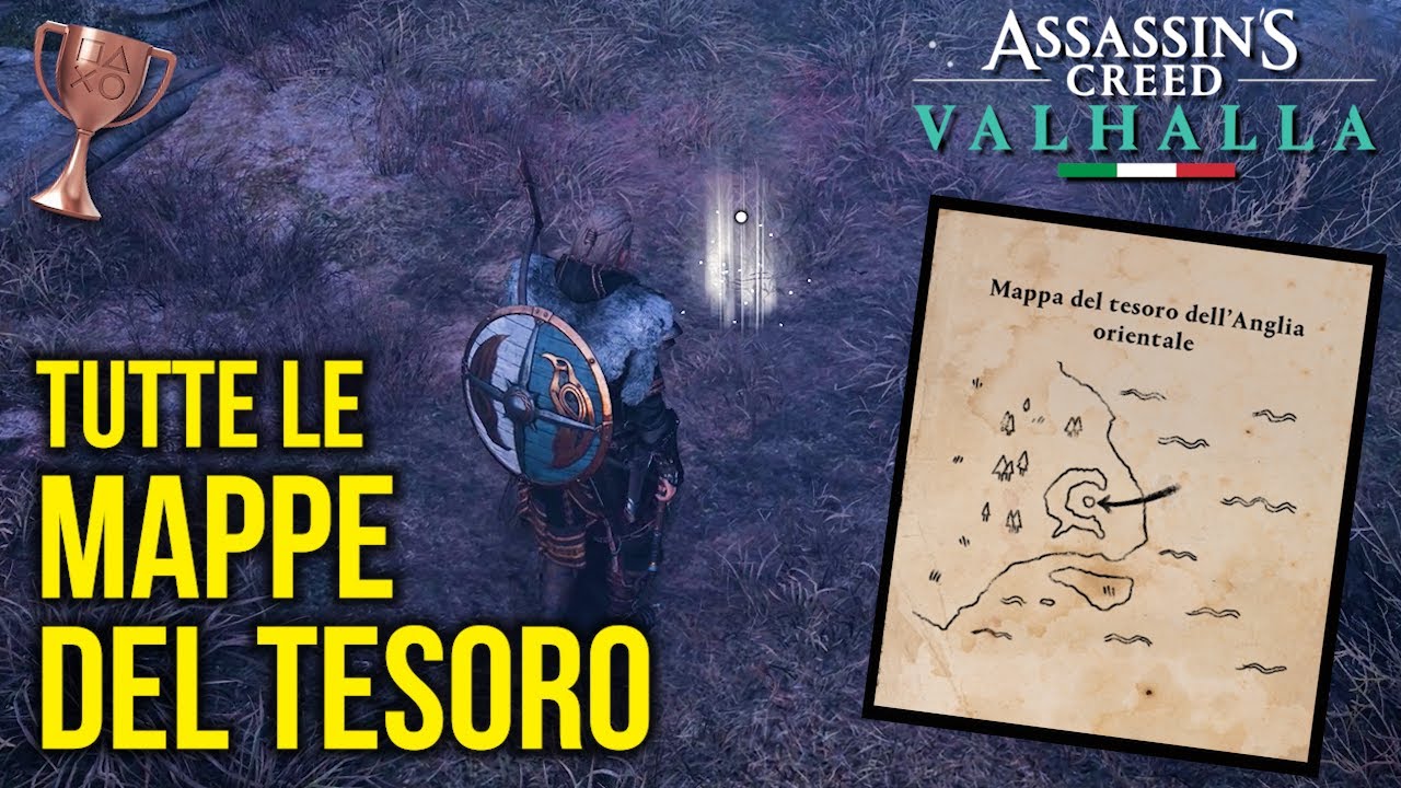 ASSASSIN'S CREED: VALHALLA (ITA) - TUTTE LE MAPPE DEL TESORO - TROFEO Caccia al Tesoro