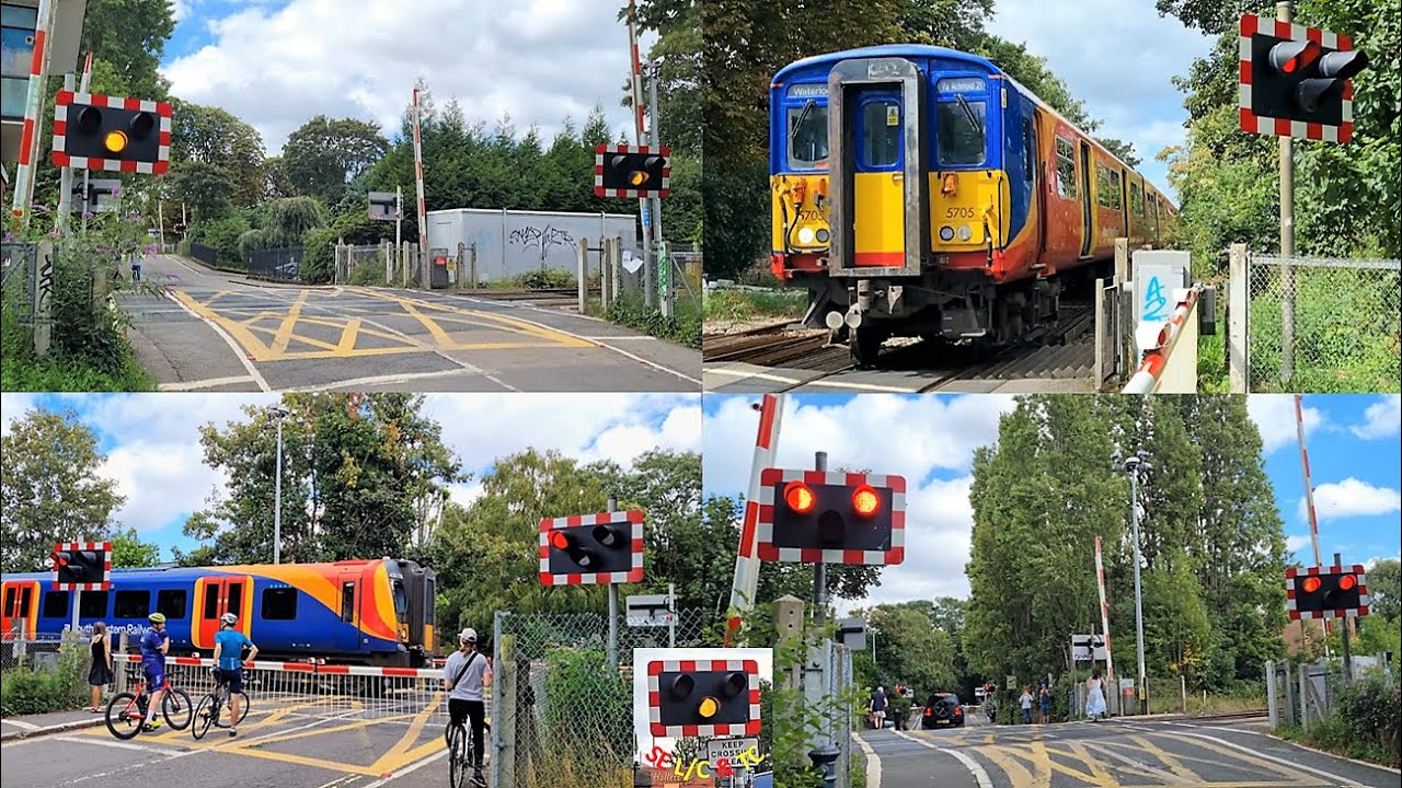 Trains & Lowerings at the Barnes Level Crossings, Greater London