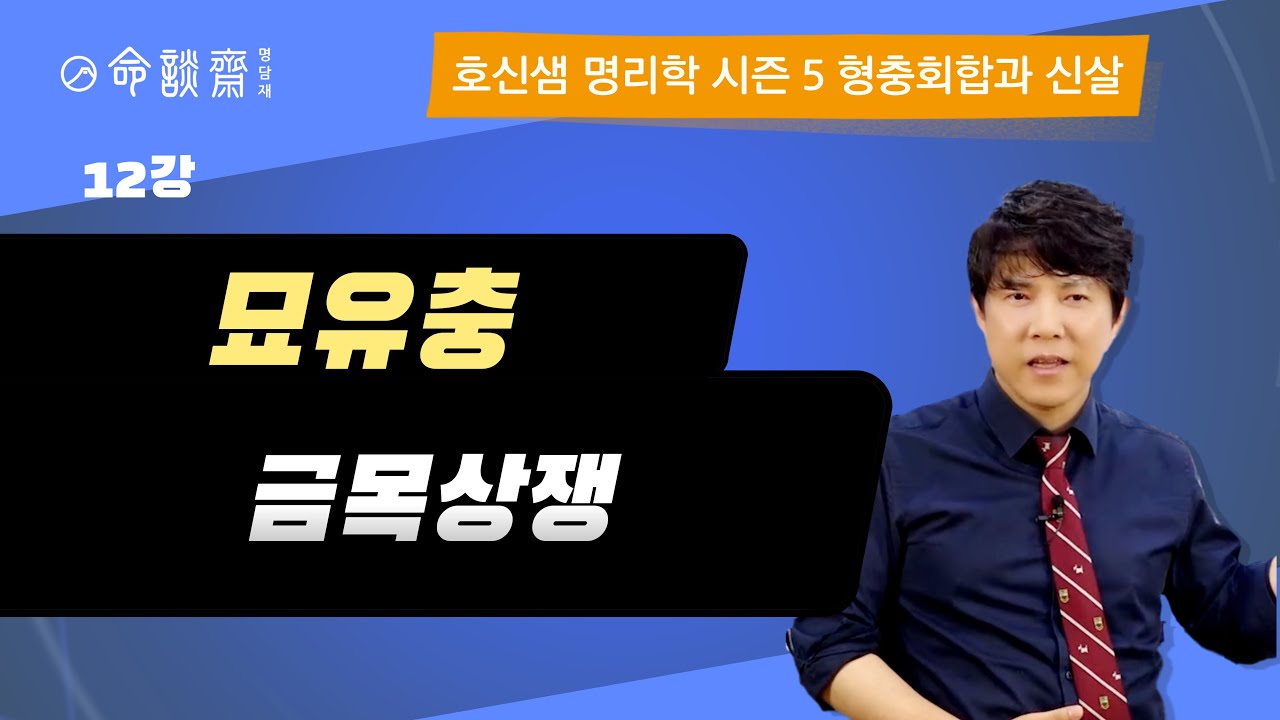 호신샘 형충회합반(12강) 묘유충 卯酉, 금목상쟁 왕지의 충 (명담재 호신샘 사주명리학 시즌5)