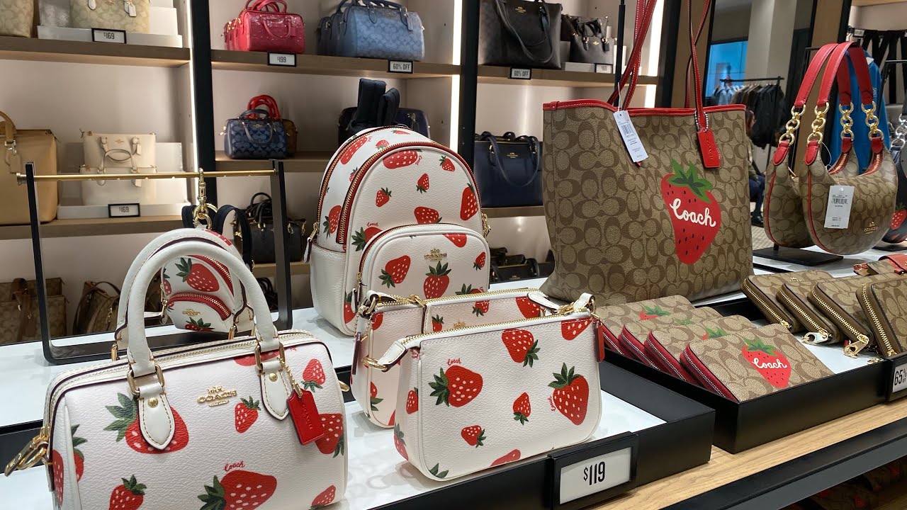 COACH OUTLET~SPRING COLLECTION 2023 STRAWBERRY 🍓~BAG~WALLET ~SHOES #trending #shopwithme #sale