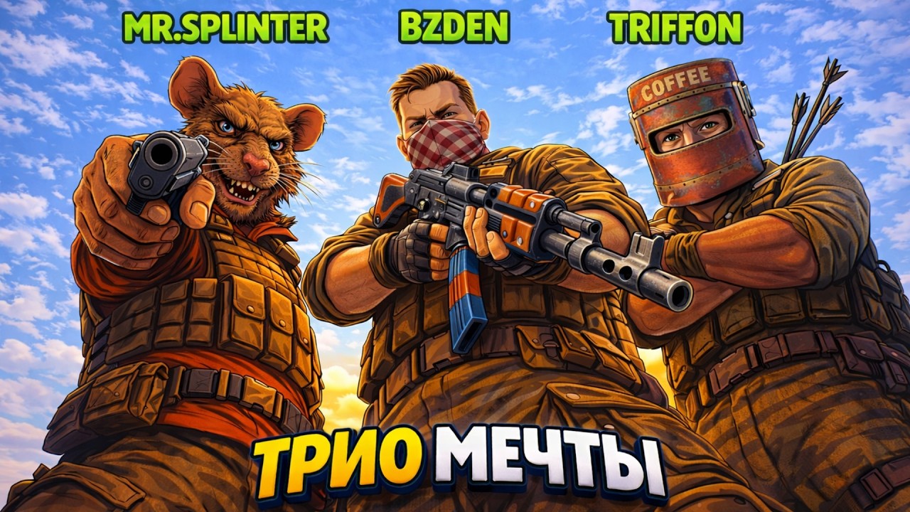 ТРИО МЕЧТЫ! Нас боялись даже КЛАНЫ! Выживание вместе с BZDEN и TRIFFON на классике в РАСТ/RUST