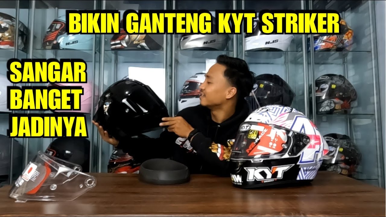 JADI GANTENG KAN HELM INI..|| GANTENGIN KYT STRIKER PAKAI VISOR NZ RACE