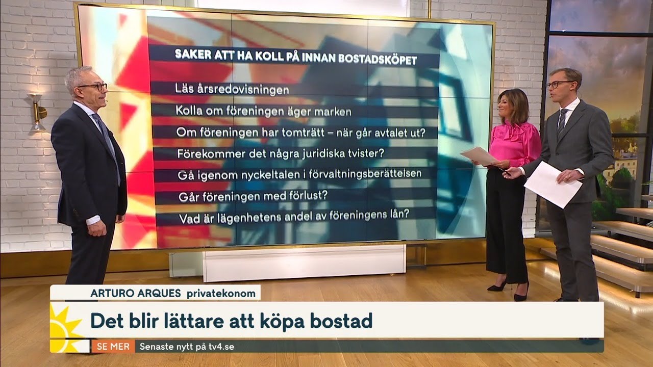 Kostnaderna f&ouml;r svenska hush&aring;ll sjunker &ndash; l&auml;ttare att k&ouml;pa bostad | Nyhetsmorgon | TV4 & TV4 Play